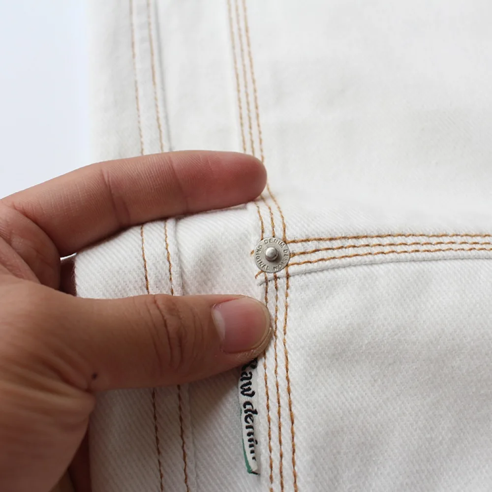 الرجعية القطن الخالص غسلها المرقعة الدنيم منتصف طول السراويل للرجال الصيف الثقيلة حك فضفاض الدينيم كابري السراويل