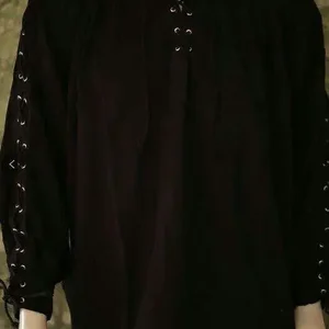 Adulto homem medieval cavaleiro guerreiro traje túnica verde roupas norman chevalier trança pirata saxão camisa superior para homem 10 principais vendas medieval guerreira - №5