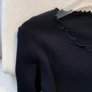 Schwarz/weißer fester Salat Garrison Bowknot Pullover Y2k lässiger Pullover für Frühlings- und Herbst Frauenkleidung 10 Hauptverkauf Pullover Schwarz Frauen - №3