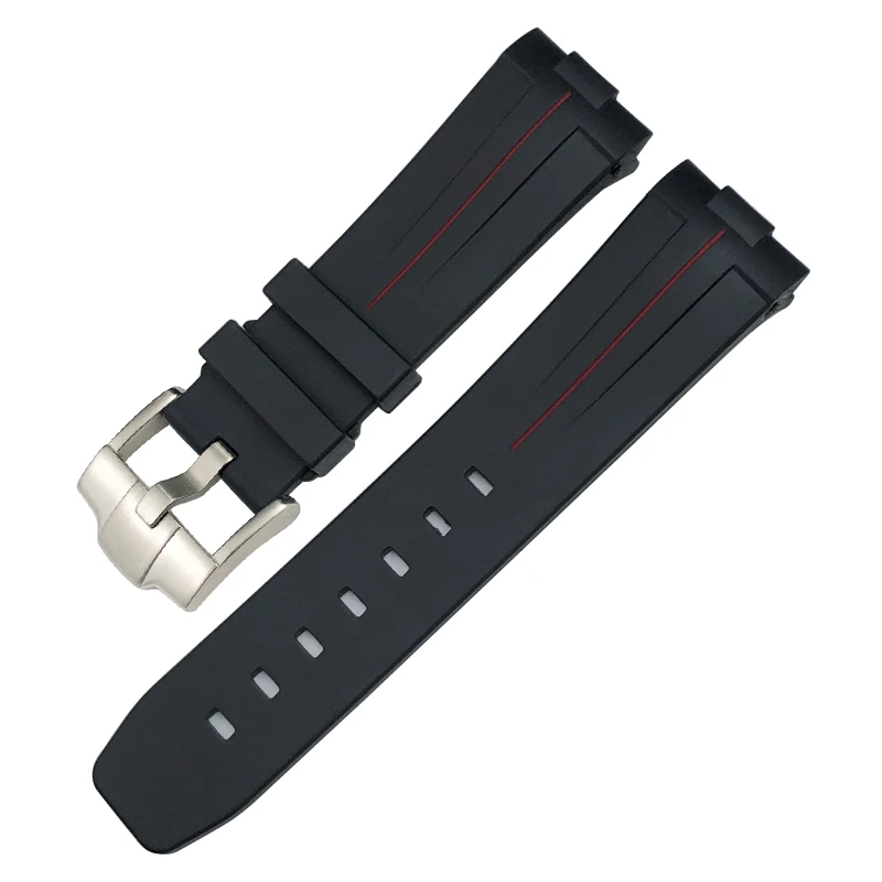 22mm 23mm 21mm Rubber Silicone Watch Strap for Tissot T035 617 SEIKO 5 Citizen Breitling L3 Hydroconquest Curved End Watchband