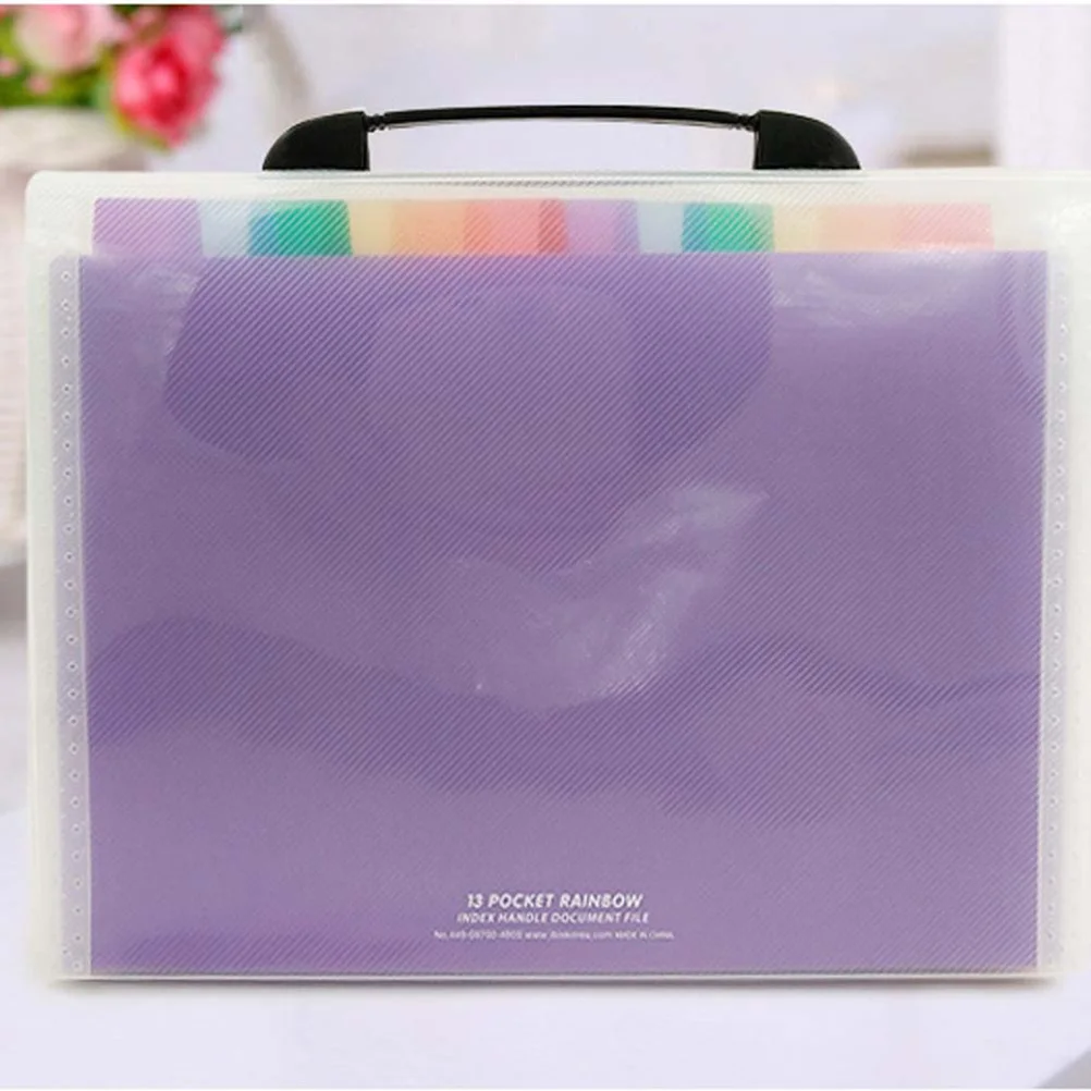 

2Pcs Windmill Folder 13 Pockets Waterproof Plastic A6 Document Organizer Expandable File Bag with Button Closure Large Capacity