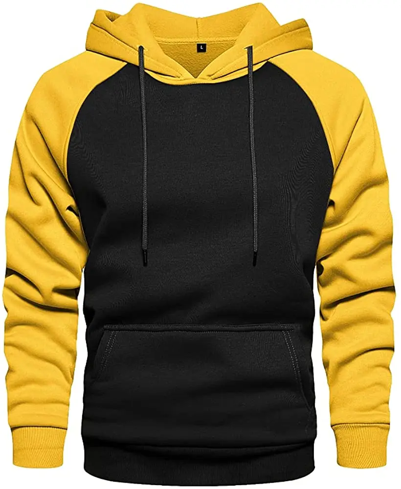 

2022 Men's Hoodies Patchwork Pullover Autumn Winter Sports Soft Fleece Hooded Sweatshirts Pocket Sportwear Tops Men Clothing