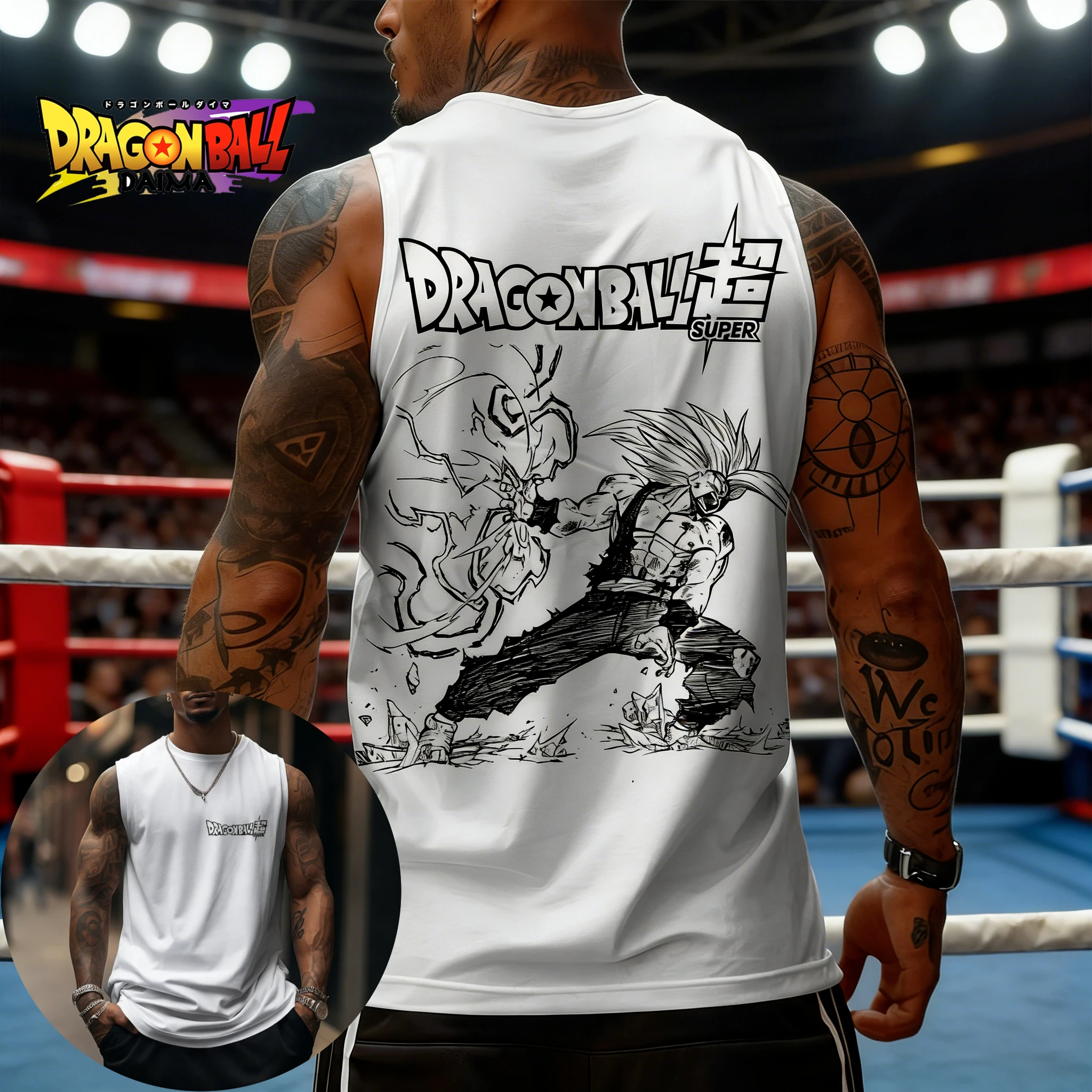 Sketch Monkey King Battle Print Sports Vest Spring and Summer Men and Women Wear Sleeveless Fitness T-shirt Cool Top Y2k Style