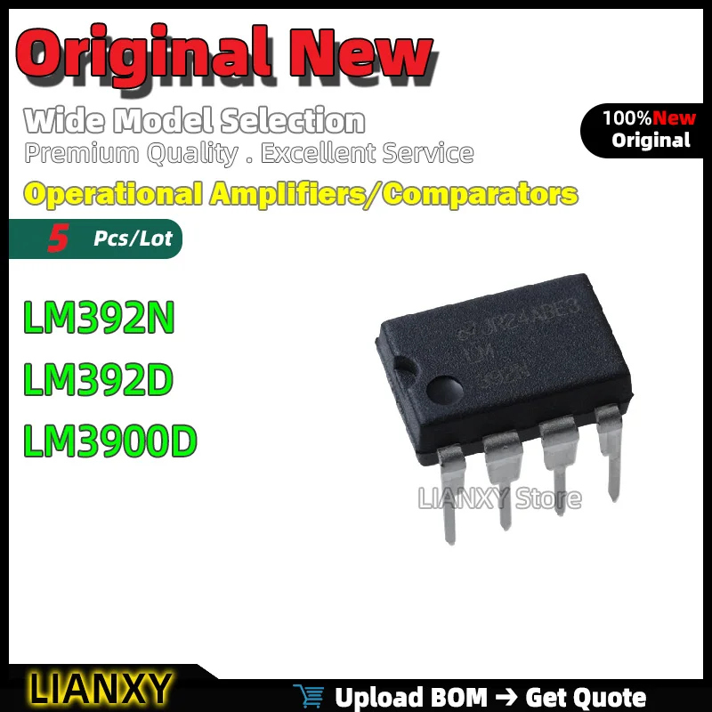 5pcs PDIP-8 LM392N LM392D LM3900D Operational Amplifiers/Comparators New Original