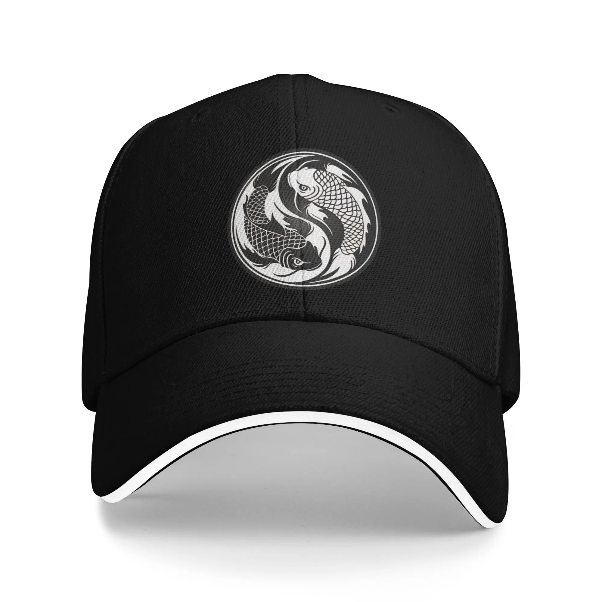 Black And White Yin Yang Fish Casual Baseball Cap Summer Trucker Hat Sun Visor Outdoor Sports Hats Female Male Baseball Caps