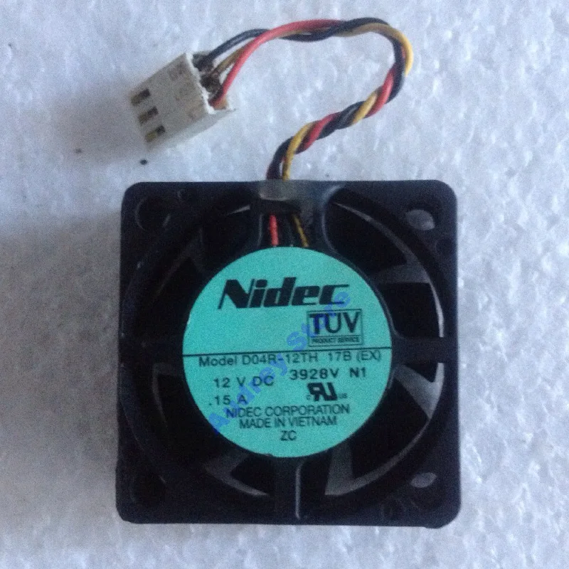 

Japan NIDEC 4015 DC12V 0.15A 1.8W D04R-12TH 17B(EX) 4cm 3 pin Cooling fan 8000rpm 8.48CFM 62Pa air blower