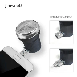 Jimwood Tragbarer Mini-Elektrorasierer, Rasierer, Reisen, Camping, USB, Typ C, iPhone, Mobiltelefon, wiederaufladbarer Bart-Haarentfernungs-Trimmer