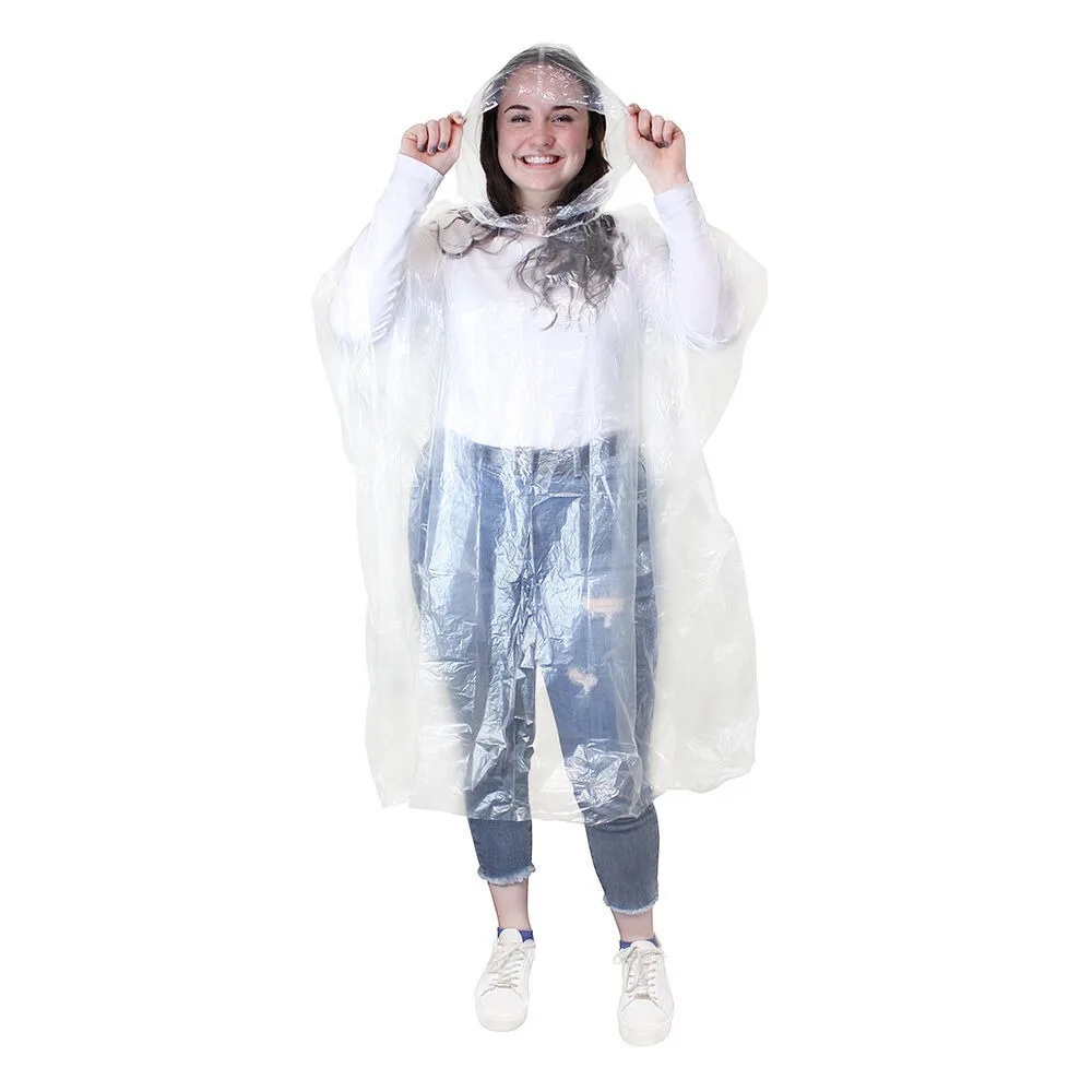 12Pcs Disposable Waterproof Raincoat Outdoor Hiking Mountain Travel Emergency Transparent Portable Adult Poncho Rain