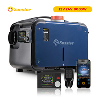 8KW 12V&24V portable Diesel Air Heater bluetooth App Control w/Automatic Altitude Night Heater for RV car campervan Home