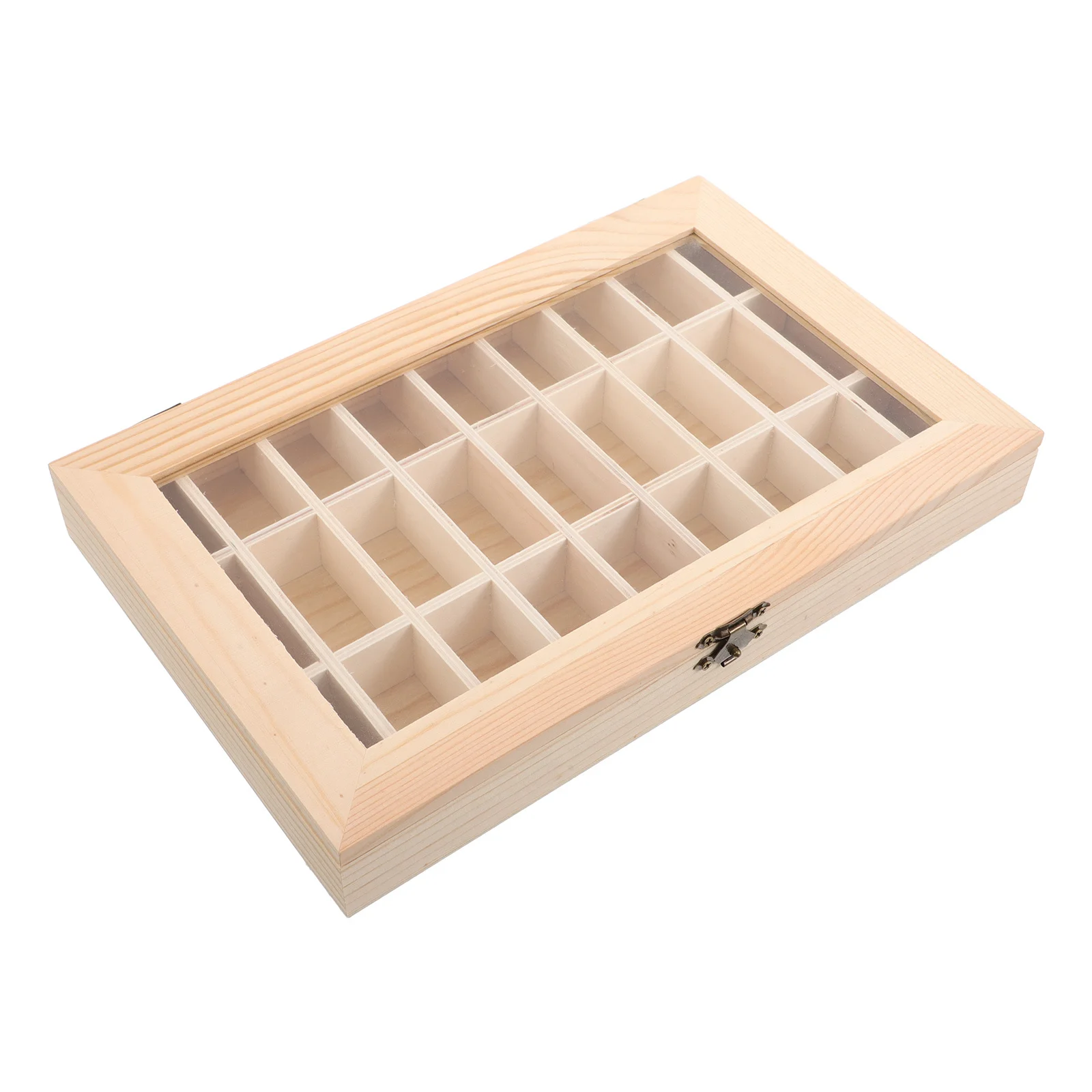 

Rock Display Case Wooden Specimen Showcase Clear Lid For Mineral Storage Natural Crystal Organizer