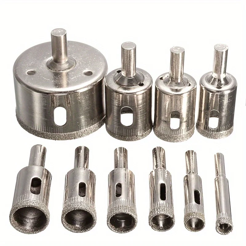 10pcs Diamond Coated Hole Saw Drill Bit Set - Ultimate Precision for Seamless Tile, Marble, Glass & Ceramic Drilling
