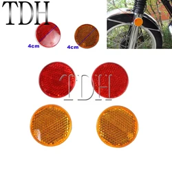 40mm Round Red And Amber Motorcycle Reflector With Mounting Screw On Back Bolt Stud Fixing Warning Reflectors Sign