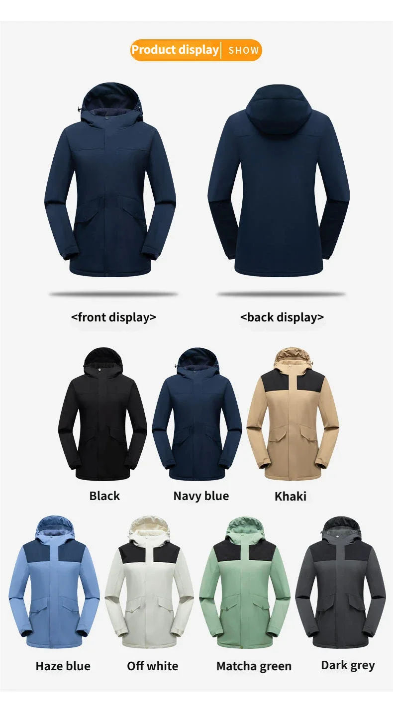 بدلة صيد سميكة من الصوف من قطعة واحدة بسحاب YKK سترة تسلق الجبال للنشاط الجماعي مقاومة للرياح وشعار مخصص دافئ