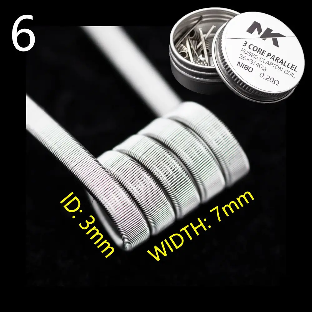 NK Fused Clapton Ni80 Flat Prebuilt Alien Coil Staggered For Rebuildable Zeux X RTA Dual RDA Heating DIY Premade Coils 8Pcs/Box