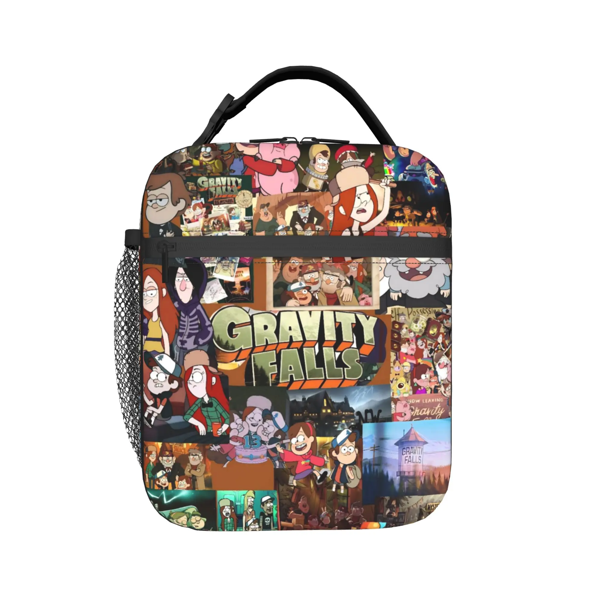 Insulated Lunch Tote Bag G-Gravity Falls Accessories  Storage Food Box Y2K Thermal Cooler Lunch Box For School