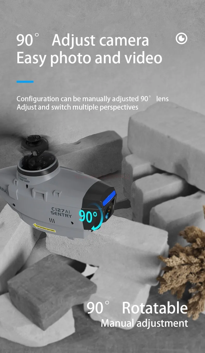 Drone Sentry Hélicoptère RC C128 pour Adulte, Système 2.4G, 6G, 4CH, Télécommande, Caméra 1080P, Wifi, FPV, 6 Axes, Jouet  26