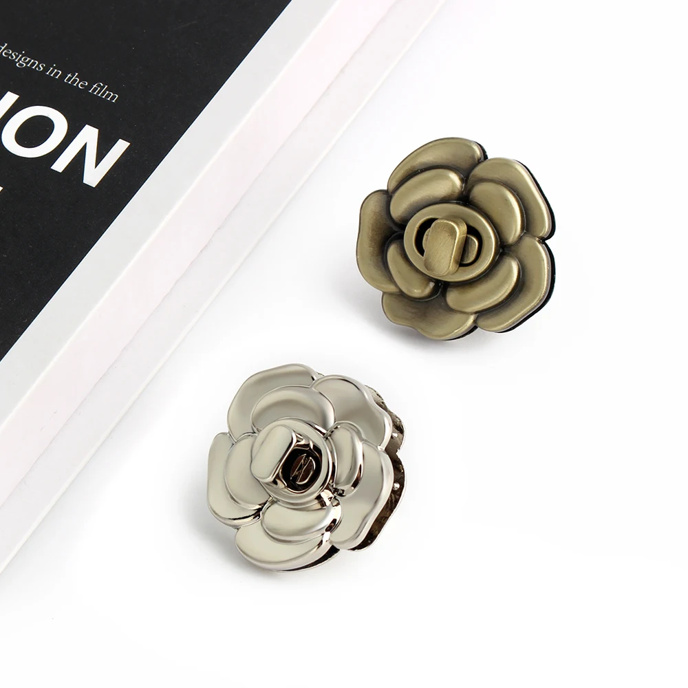 10/30/50Pcs Metal Flower Lock Bag Turn Lock Twist Lock Clasp Leather Craft Women Handbag Shoulder Bag Purse DIY Bag Hardware