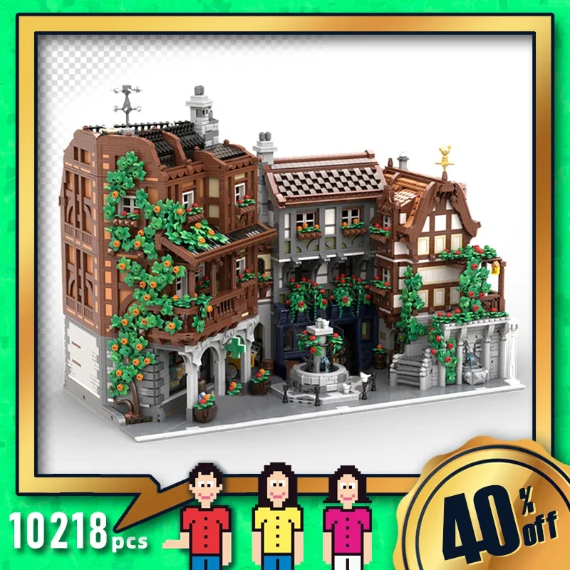 Old Town Moc Building Blocks Modular Street View Corner Building Technical Bricks Toys For Child Gifts DIY Assembly Construction