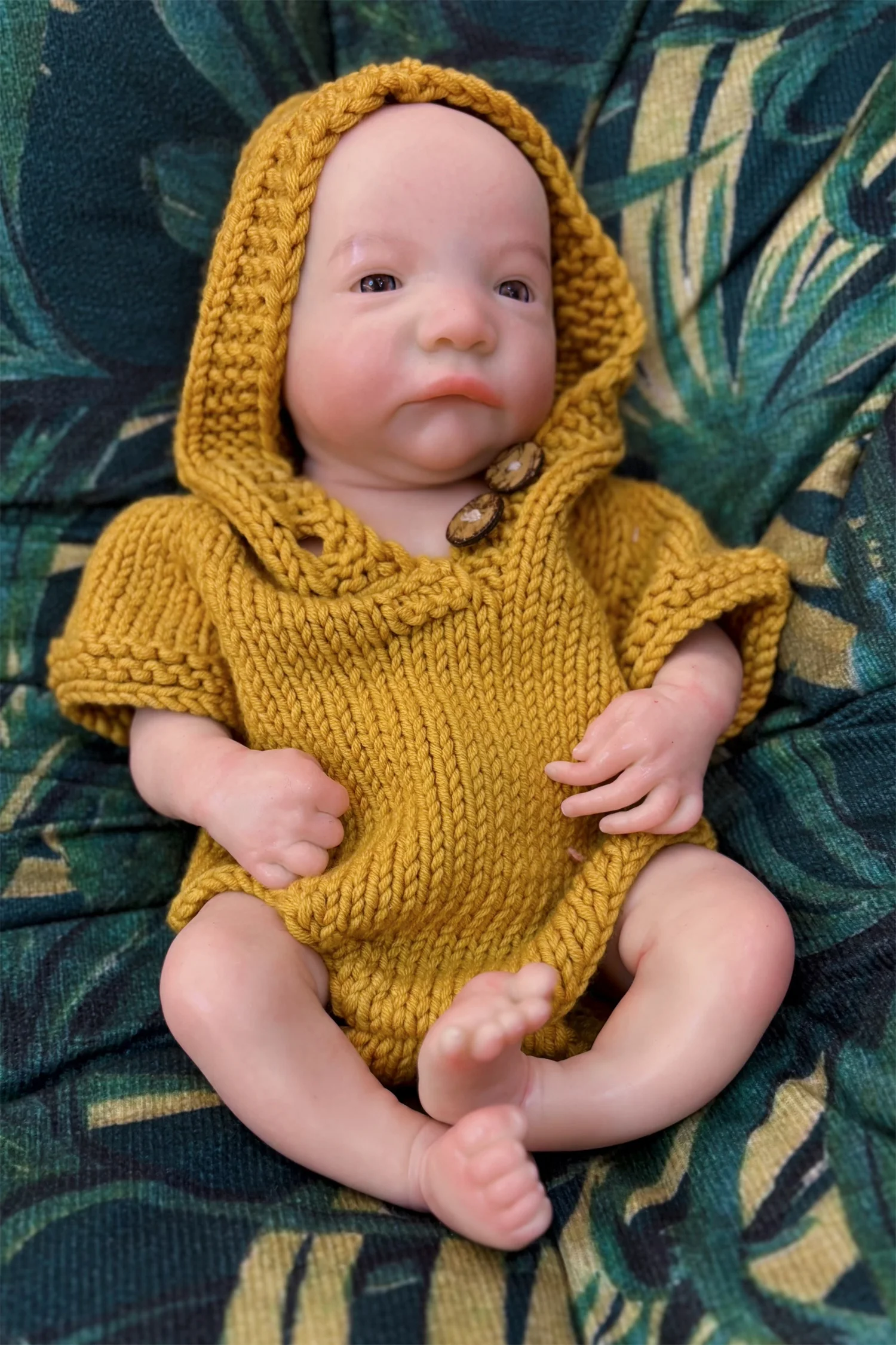 Can Open Mouth 2Styles 40CM Levi Silicone Boy Doll With Painted Bald Very Soft Touch Feeling Flexible Bebe Reborn Doll For Kids