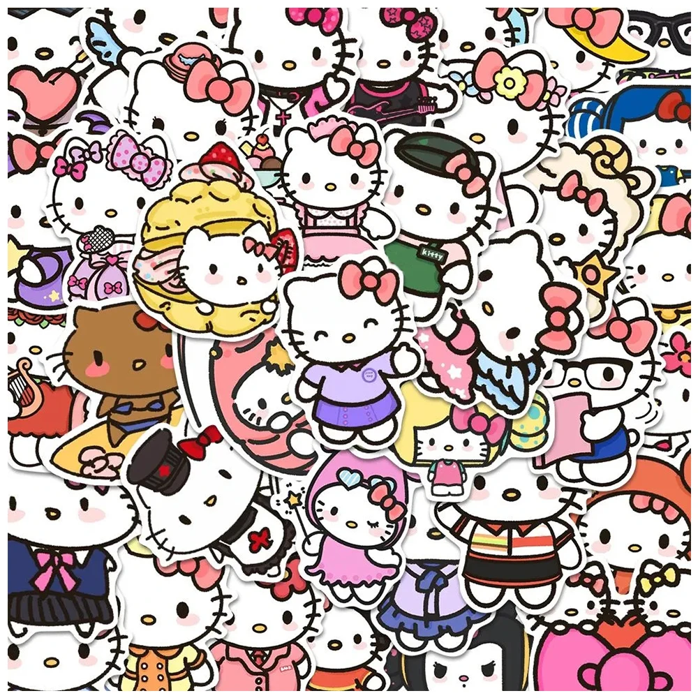 

10/30/54 шт. DIY Kawaii Hello Kitty наклейки эстетика Sanrio наклейки для девочек для ноутбука багажный дневник игрушка для скрапбукинга наклейка подарок