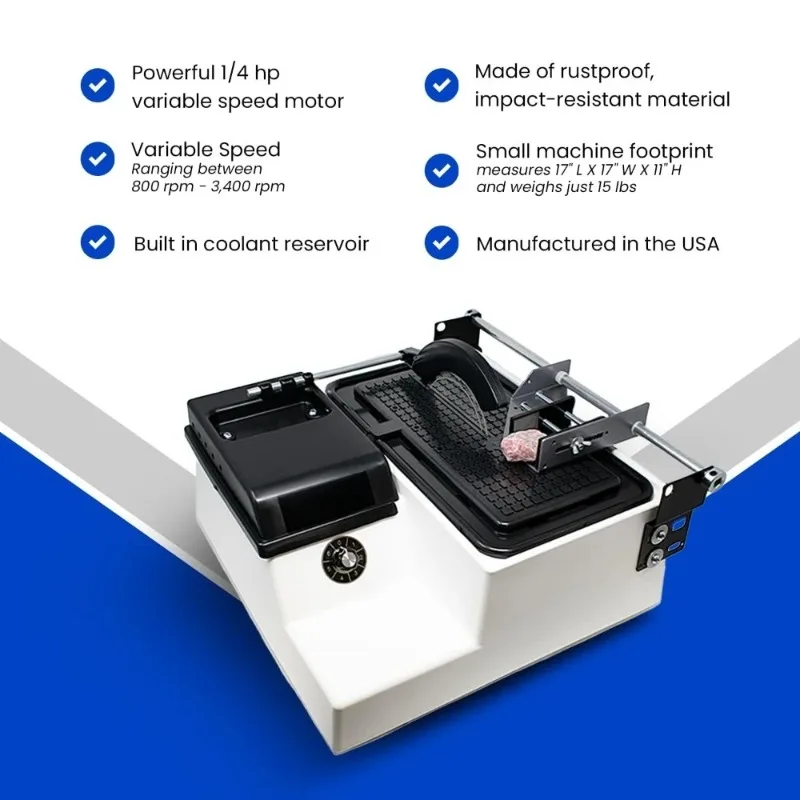 

Пила для обработки камня с алмазными лезвиями и креплением на тисках