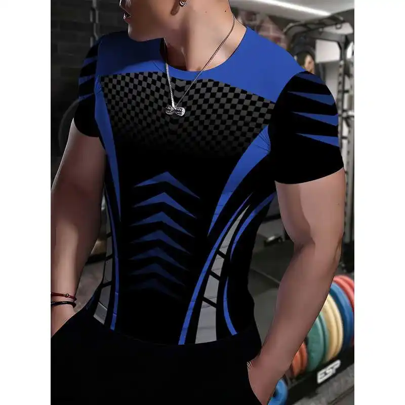 Sports Moisture Wicking Breathable Men's Short Sleeve Crew Neck T Shirt Stretchy Body Shaper Fitness Bodysuit Comfortable Appare