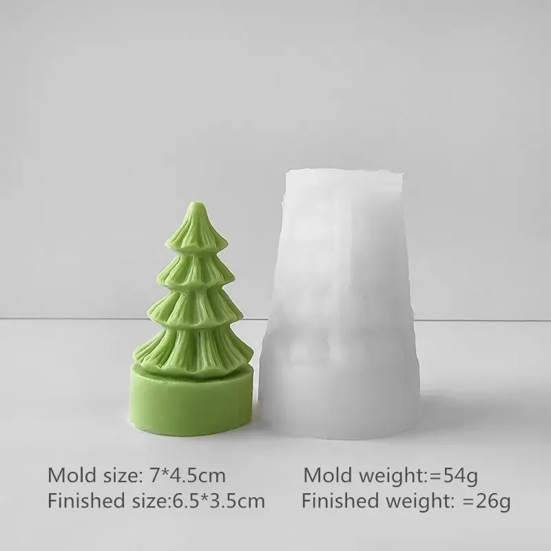 3D Christmas Tree Candle Silicone Mold Handmade Xmas Gifts Plaster Resin Ornaments Mould Soap Candle Making Supplies