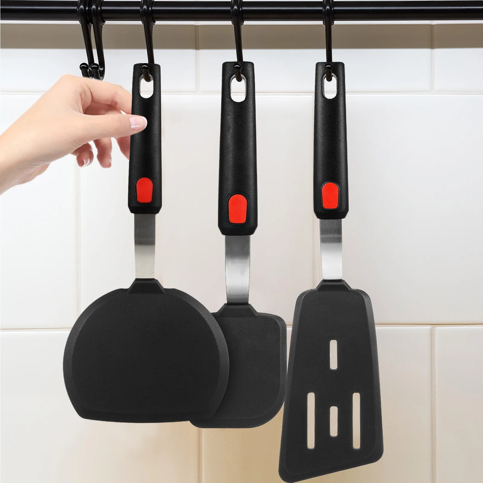 

3 Pieces Silicone Spatula Set Nonstick Cooking Spoon Gel Heat Resistant Kitchen Utensils Easy Clean