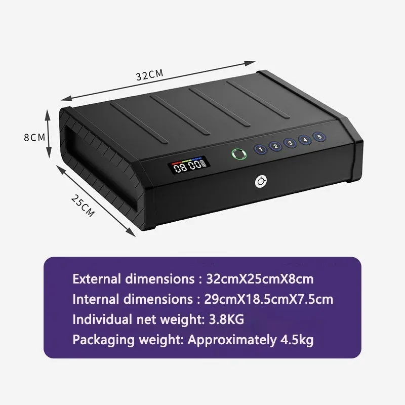 Steel Pistol Gun Safe Box With Screen High-security Anti-Theft Fingerprint Password Key Unlock Ammo Box Safe Security Box