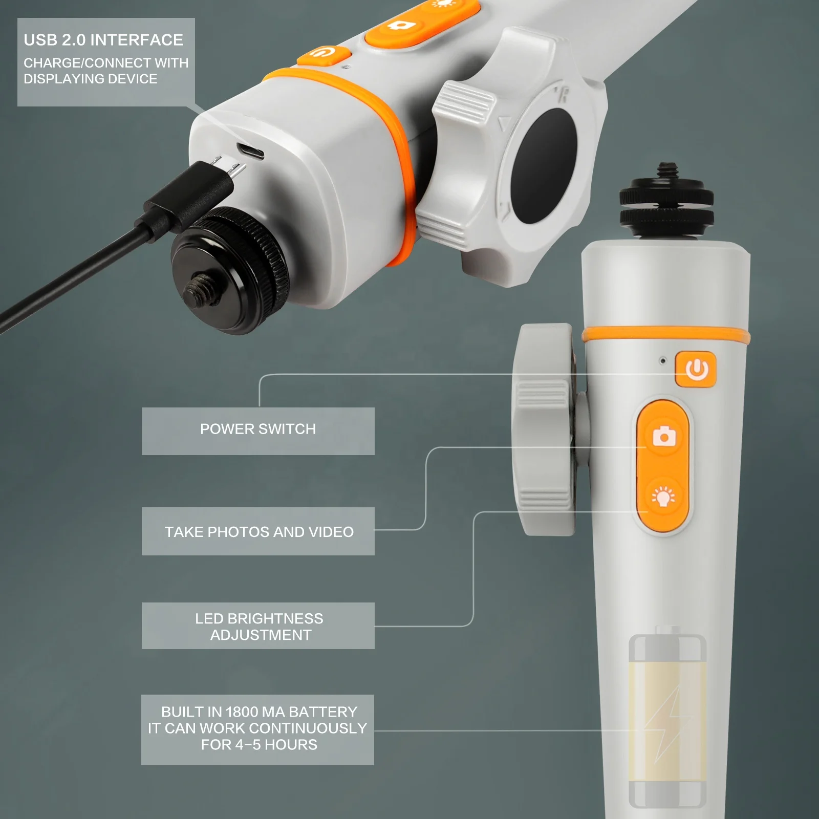 Portable Wireless Wifi 180deg Turning Full Hd Mini Endoscope Camera Module Pipe Workpiece Inspection Industrial Endoscope Camera
