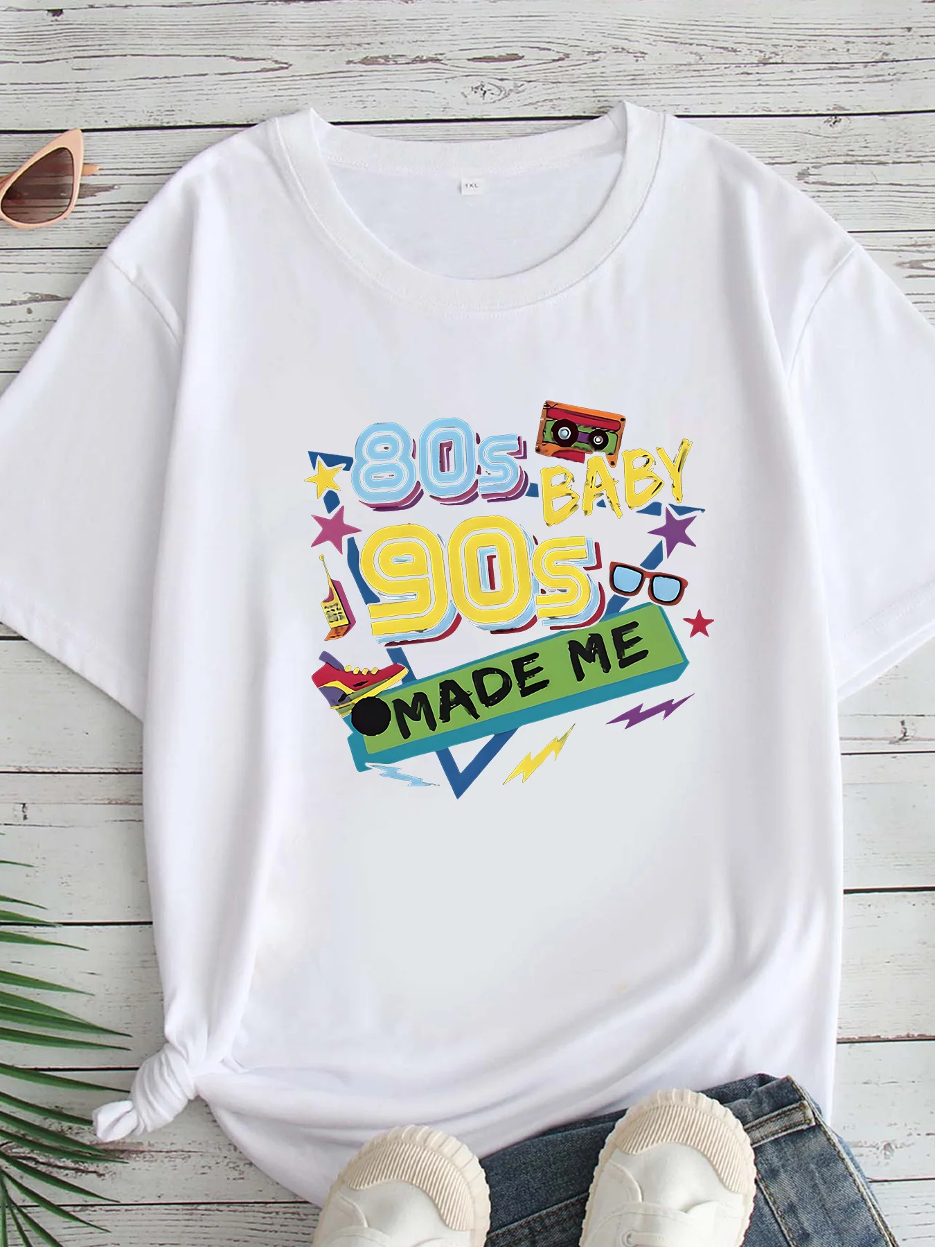 

Women's Large Size Printed round Neck Short Sleeve T-shirt 1-7XL Comfortable Casual Top in European Style