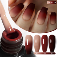 UR SUGAR Thermal Gel Temperature 3 Layers Color Changing Manicure Matte Brown Color Soak Off UV LED Semi-permanent Varnishe