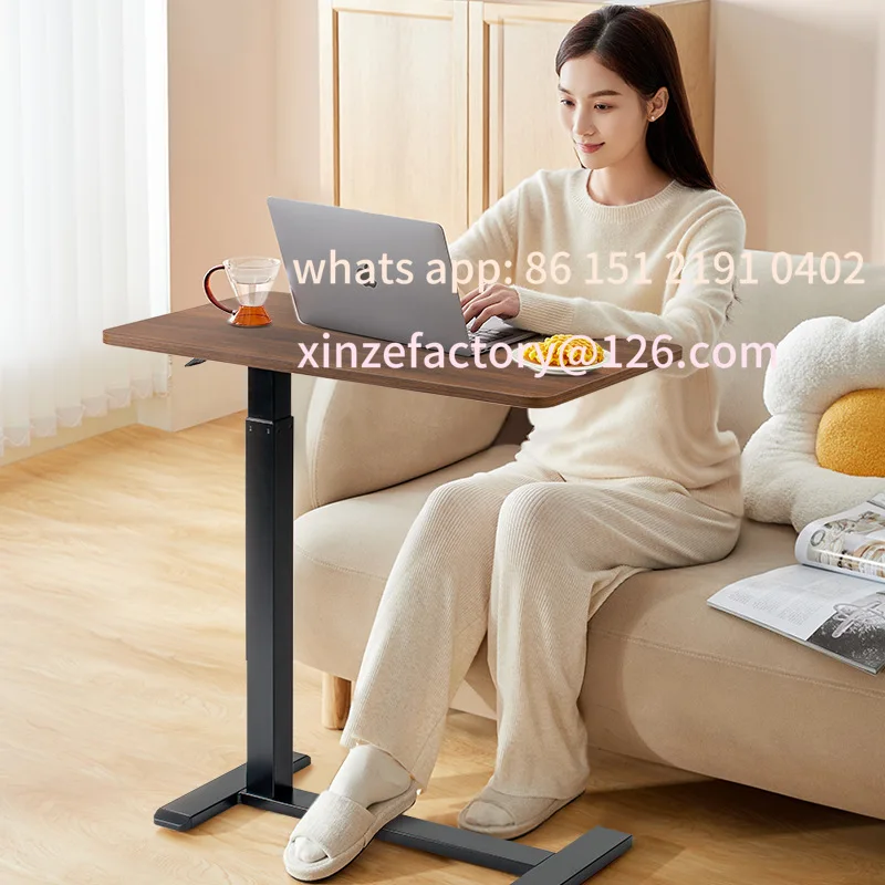 Customizable hydraulic lift bedside table home office desk removable
