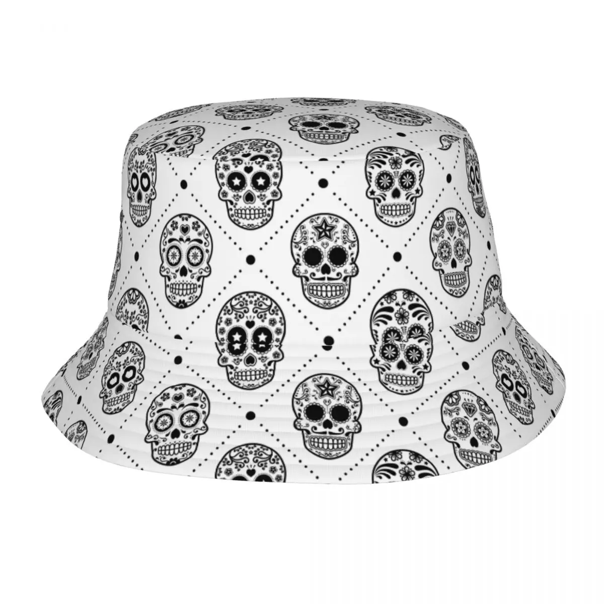 Sugar Skull Day Of The Dead Bucket Hat for Teen Travel Halloween Mexican Sun Hat Harajuku Lightweight Vacation Fishing Hats Bob