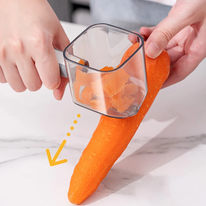 Vegetable Peeler with Container Potato Carrot Shredders Kitchen Fruits Peeler Stainless Steel Slicer Peeling Knife Gadgets