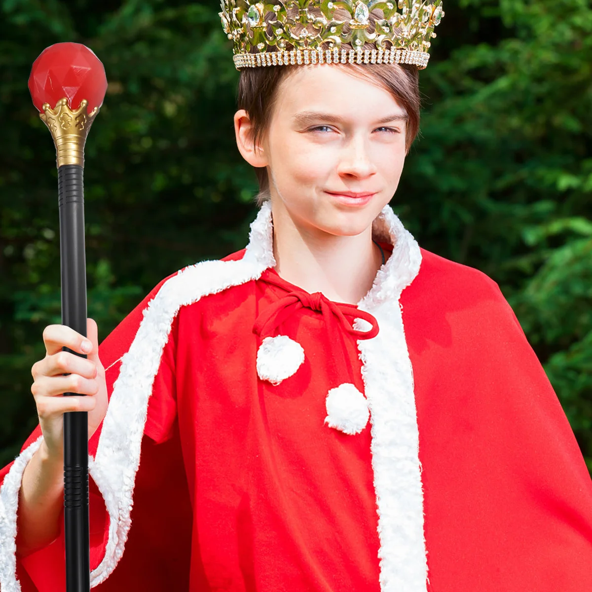 

2 шт., скипетры на Хэллоуин, волшебный пластиковый король, королева, ручная палочка, вечерние реквизит для косплея, круглая голова, забавное сценическое представление