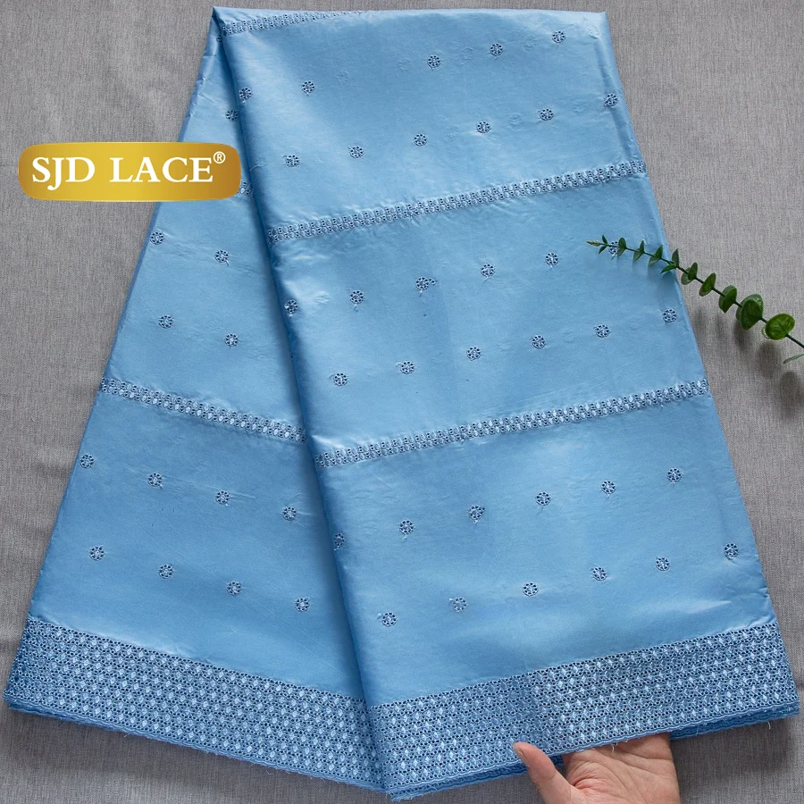 SJD LACE African Nigerian Cotton Lace Fabrics 5Yards Man Suits 2026 High Quality Nigerian Swiss Cotton Lace for Sew Wedding 4368