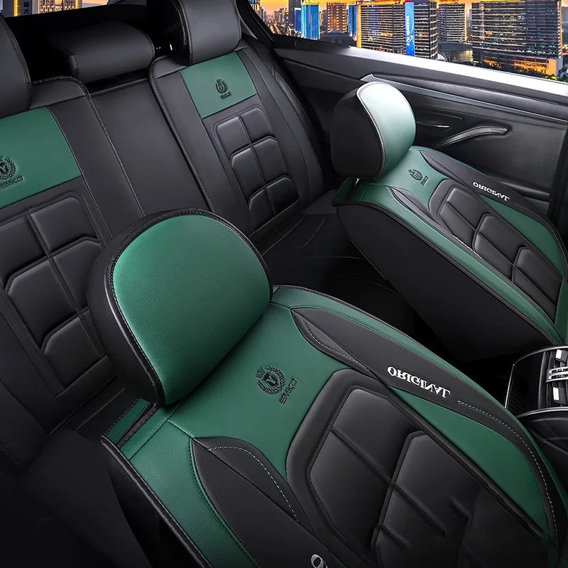 1pc PU Leather Universal Fit Car Seat Cover Protector Mat with Soft Cushion Full Package Seat Cover Auto Interior Accessories
