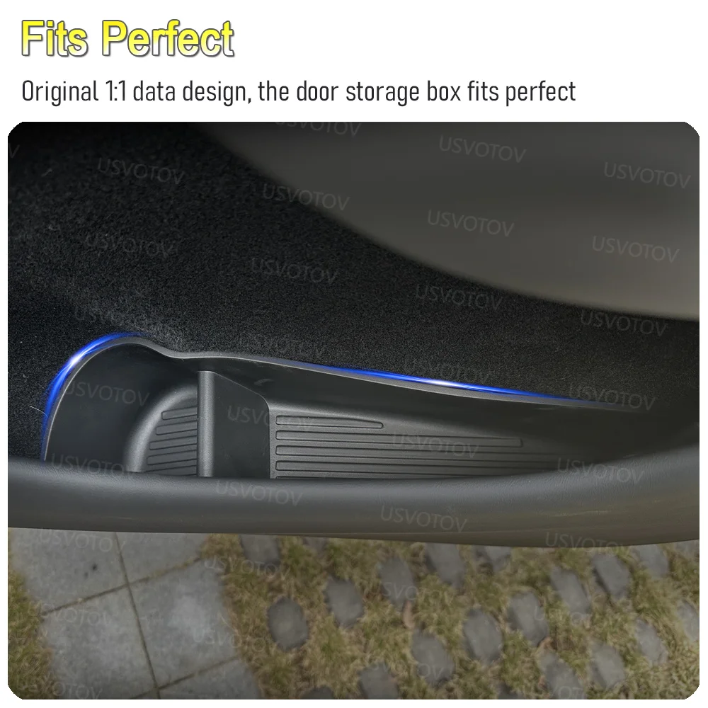 Auto-Türorganizer-Ablage für Tesla Model 3 Y YL 2026 2025 – Türseiten-Aufbewahrungsbox, Türgriff-Taschen-Einlagen, Reisezubehör – Detail 3