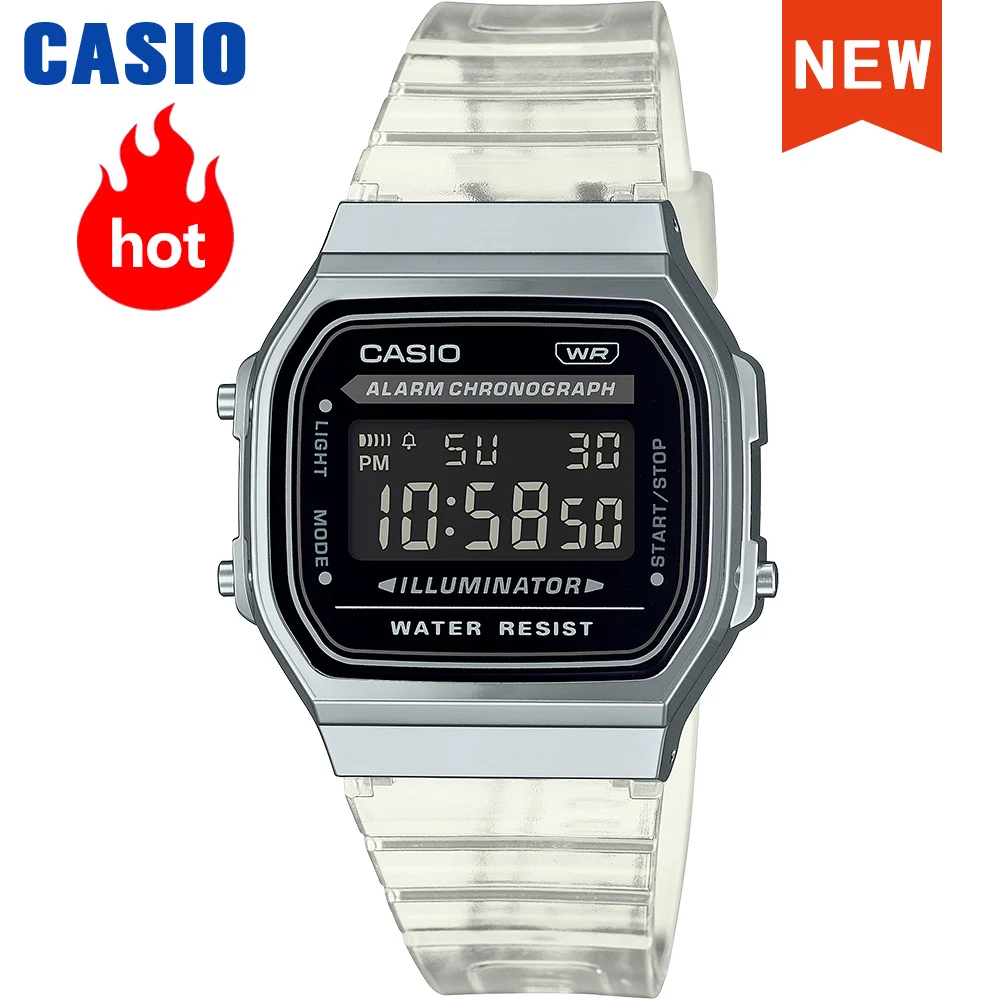 Casio watch for men Small Square Watch Trendy Styles Translucent strap Waterproof Men\'s Watch relogios New for 2024 reloj hombre