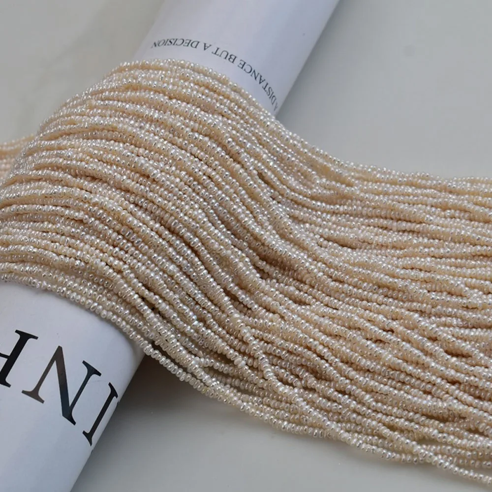 

2-2.5mm Natural Freshwater Pearl Small Flat Bead Semi-finished Loose Beads for Jewelry Making DIY Necklace Bracelet Accessories