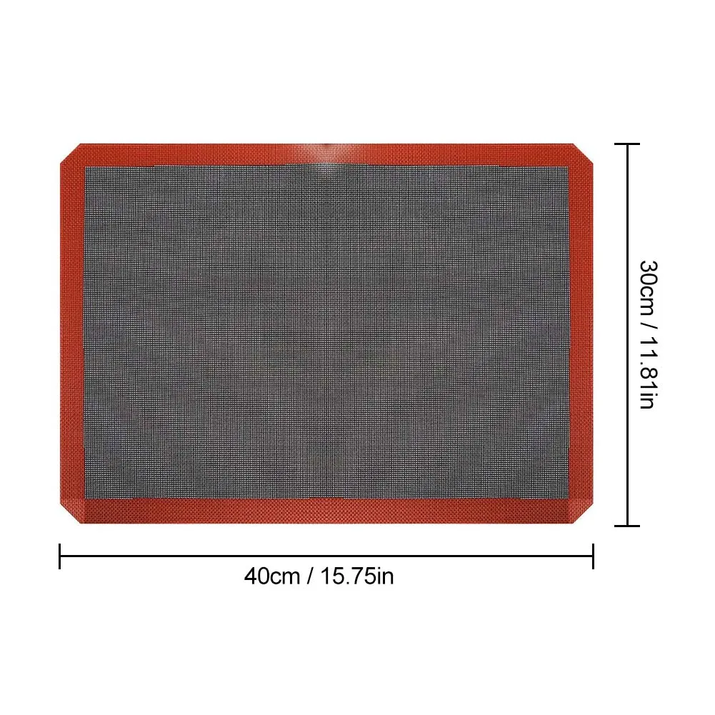 Esteira de cozimento de silicone antiaderente, reutilizável, resistente ao calor, para forno, grill, forno, microondas, 30x40cm