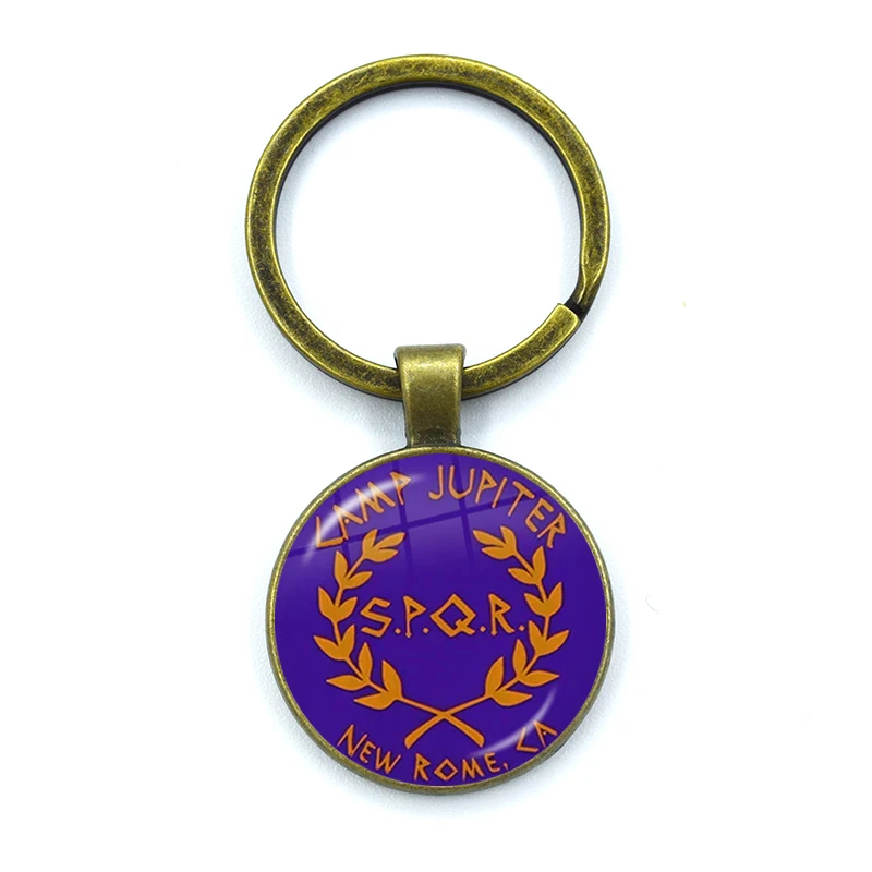 Retro Spqr Roman Empire Legions Glass Pendant Keychain Jewelry Charm Bag Souvenir Key Ring