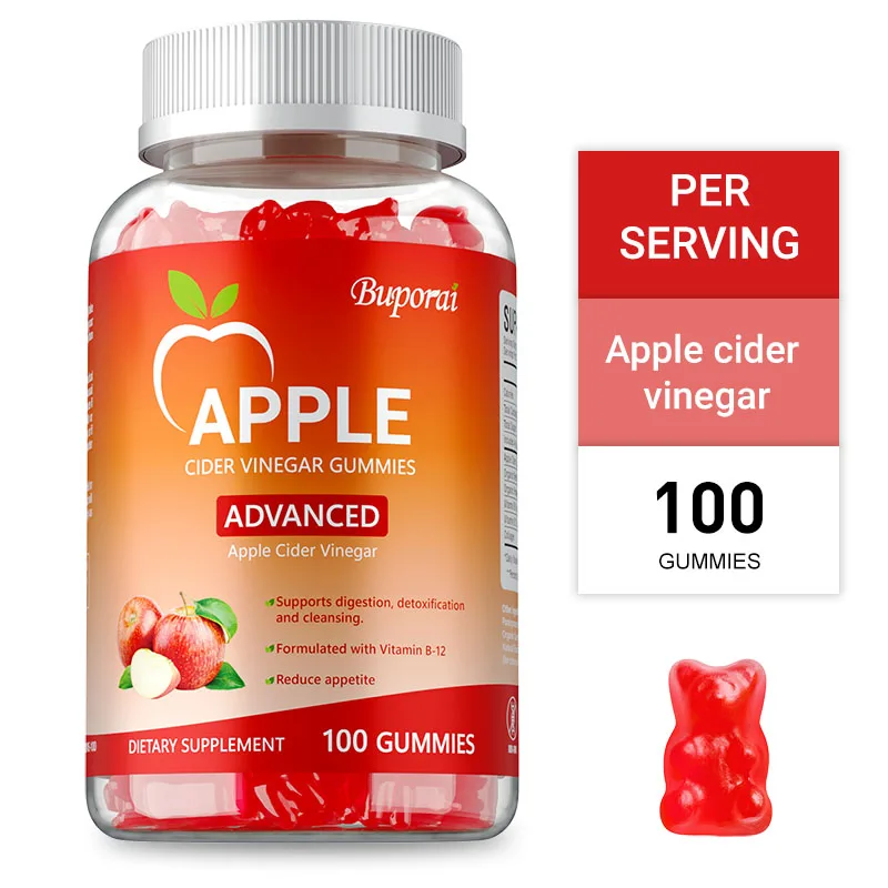 

Apple Cider Vinegar Gummies - Supports Digestive, Metabolic, and Immune Health, Detoxifies and Cleanses, Improves Gut Health