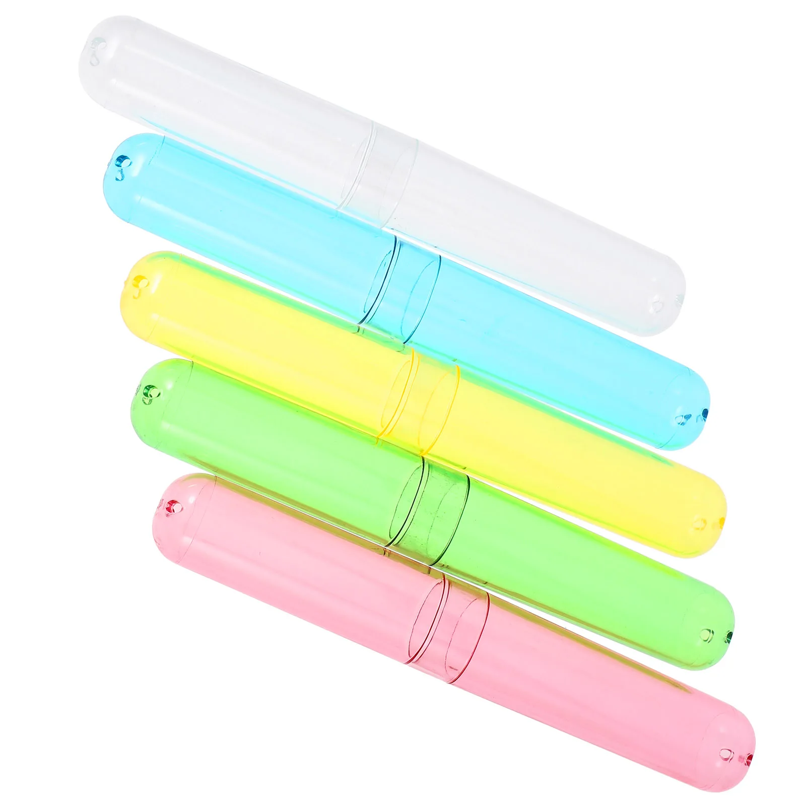 

5 Pcs Toothbrush Case High Transparent Travel Holder Plastic Container ganizer for Business Use Toothbrush Box