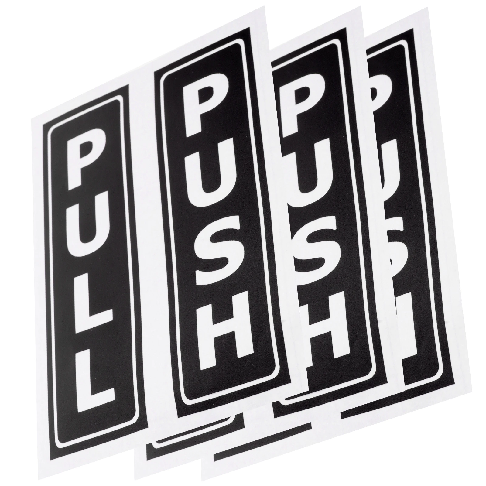 

6pcs Pull Push Door Stickers Black Removable Signs for Wall Tile Glass Metal Smooth Surface Home Office Decor Door Sign