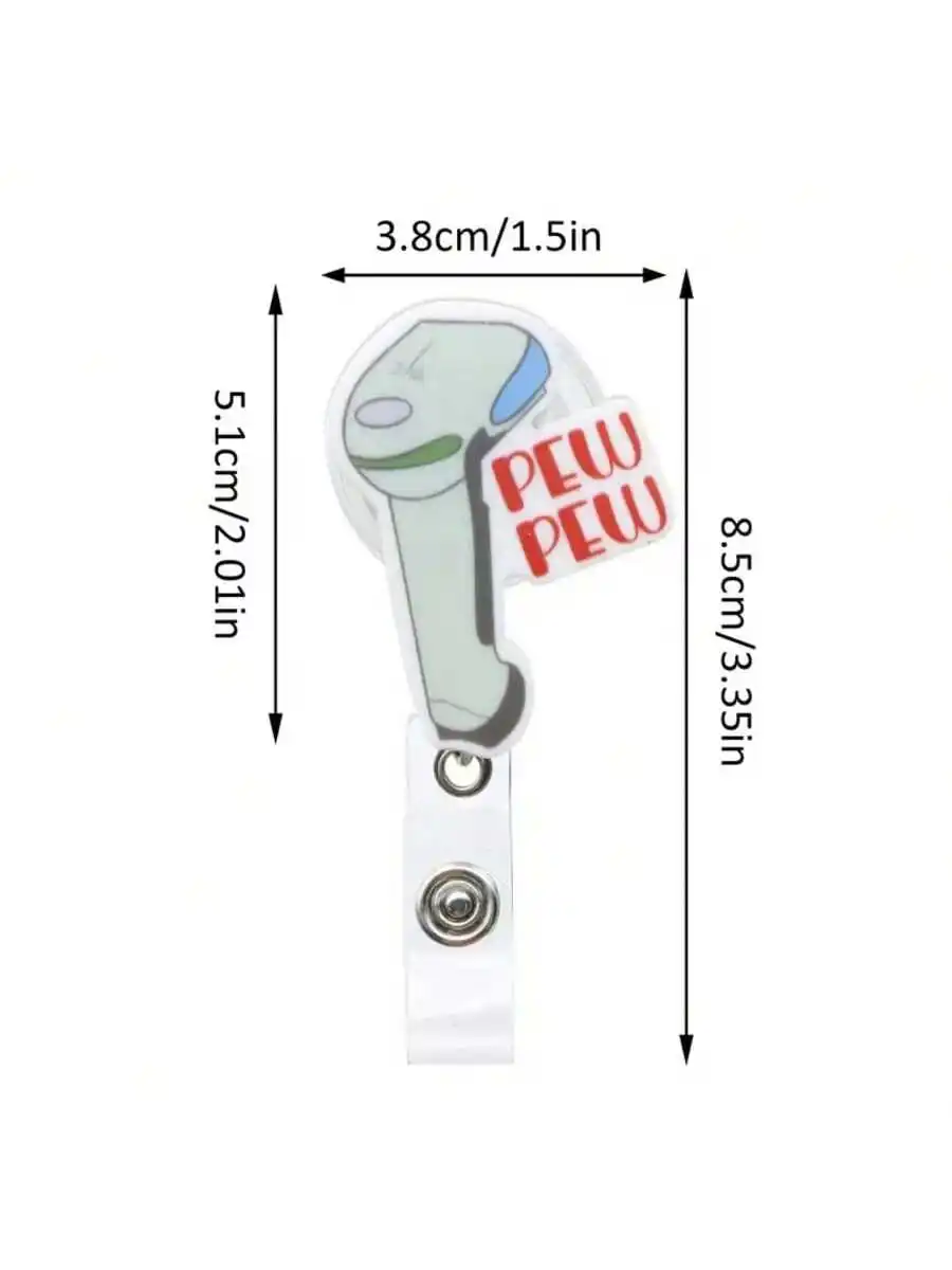 قطعة واحدة من حامل شارة قابل للسحب لطيف على شكل ممرضة مع مشبك لبطاقة الهوية - بكرة علامة اسم الموظفين الطبيين من الأكريليك للأطباء، RN، LPN - مثالية