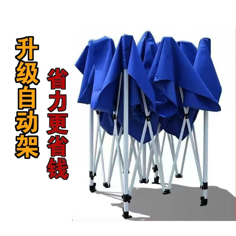 3x3m Semi‑Automatic Pop Up Canopy Tent Four‑Leg Folding Peak Top Outdoor Advertising Tent Sun Shade For Street Vendor Event