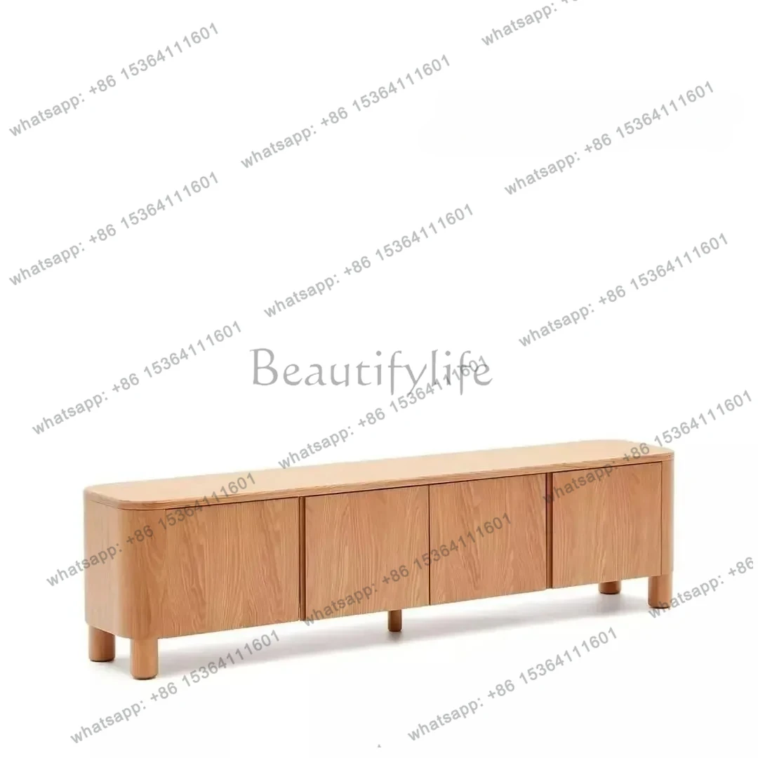 

Medieval style simple solid wood dining side cabinet small apartment TV cabinet tea cabinet restaurant locker log color