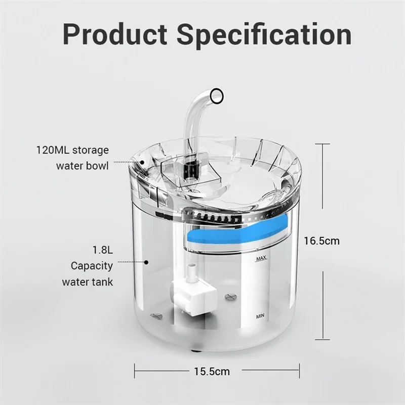 Automatyczna fontanna dla kota z kranem 2L dozownik wody dla psa przezroczysty filtr poidło czujnik dla zwierząt podajnik do picia woda dla kota